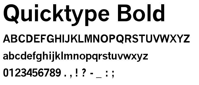 QuickType Bold font